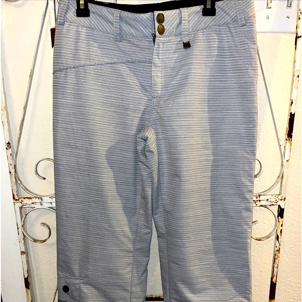 NILS Sportswear Snowboard/Ski Pants Women’s Grey Pin-Striped Flare Insulated